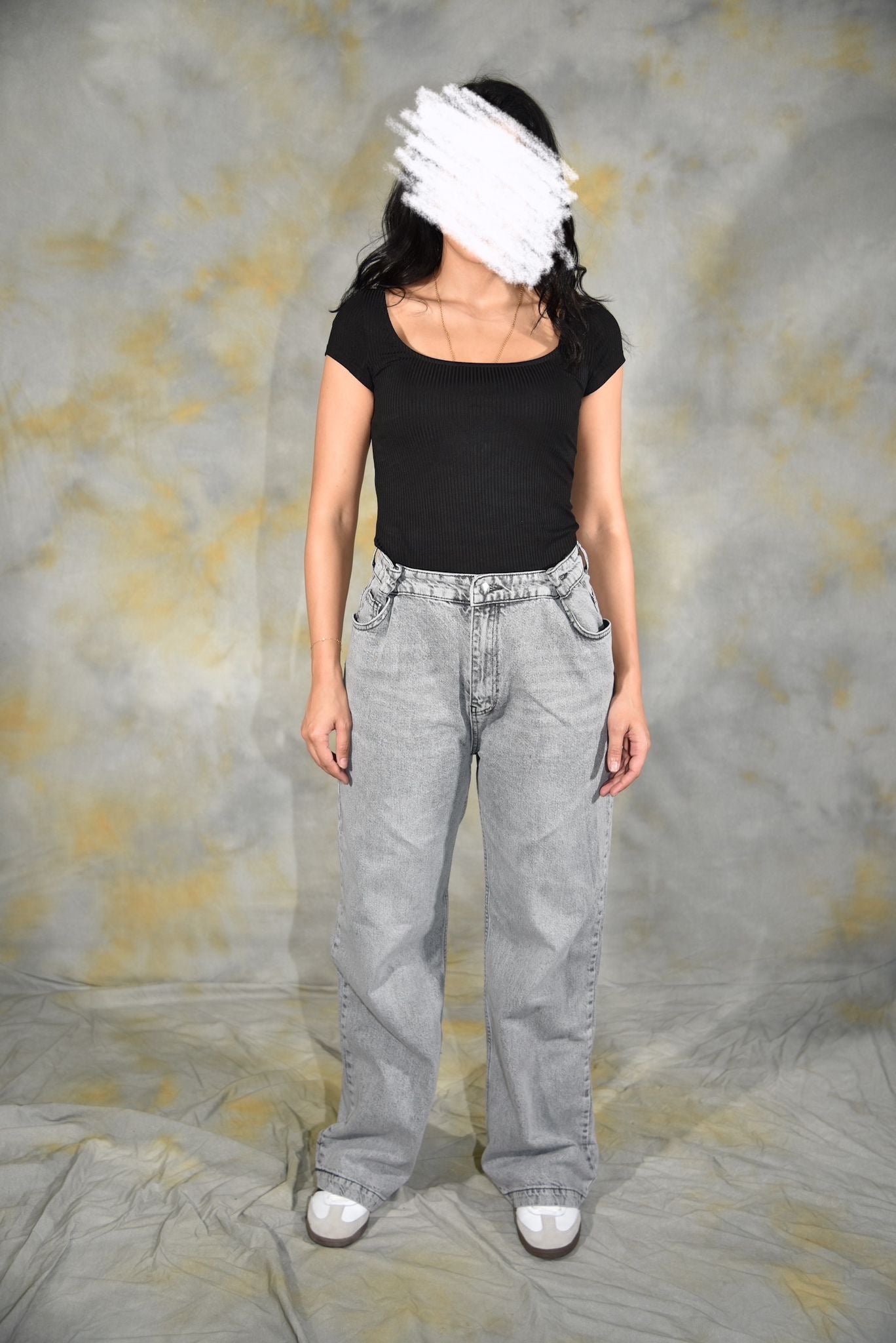 Snatched waist grey baggy jeans✨