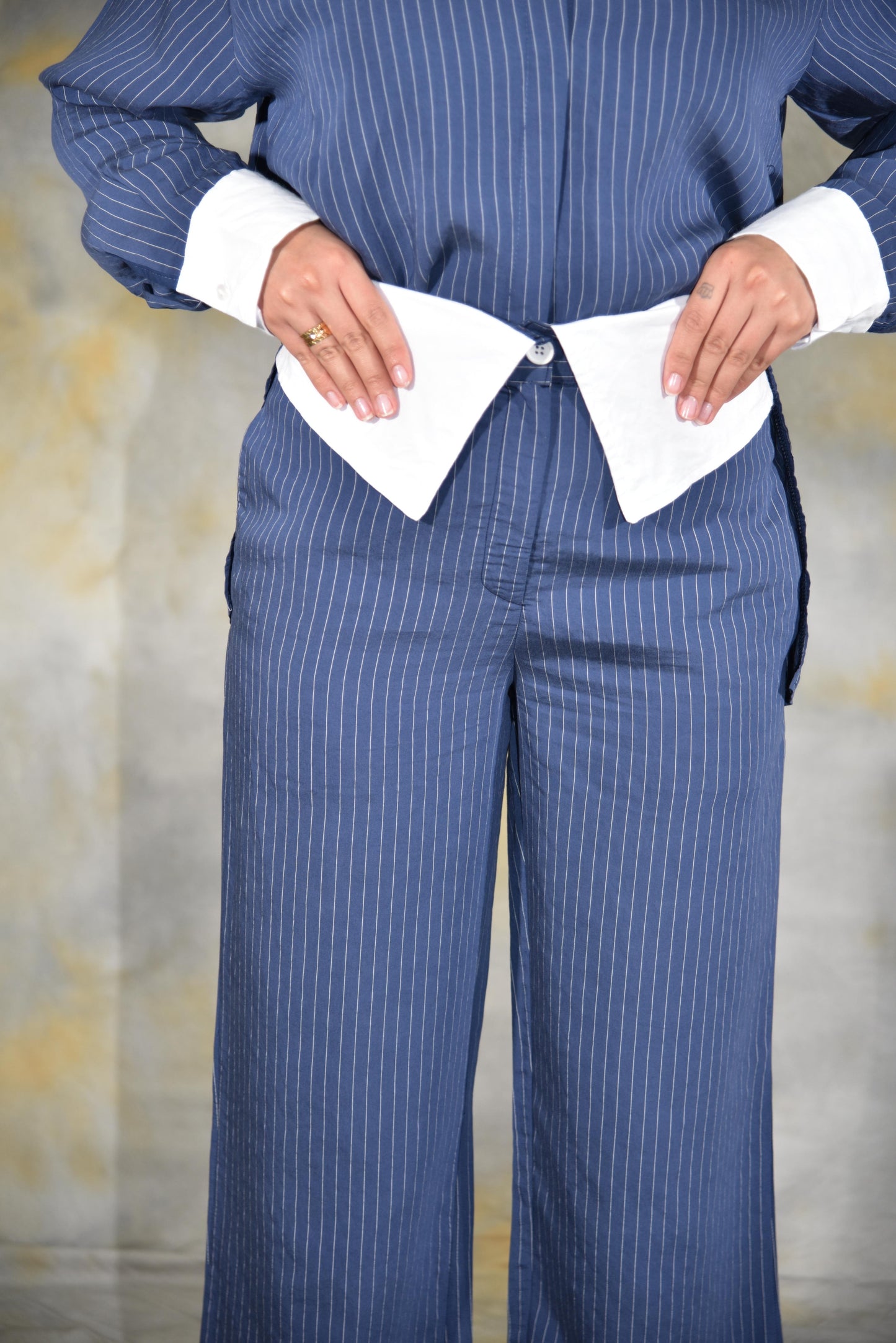 Navy striped casual set π