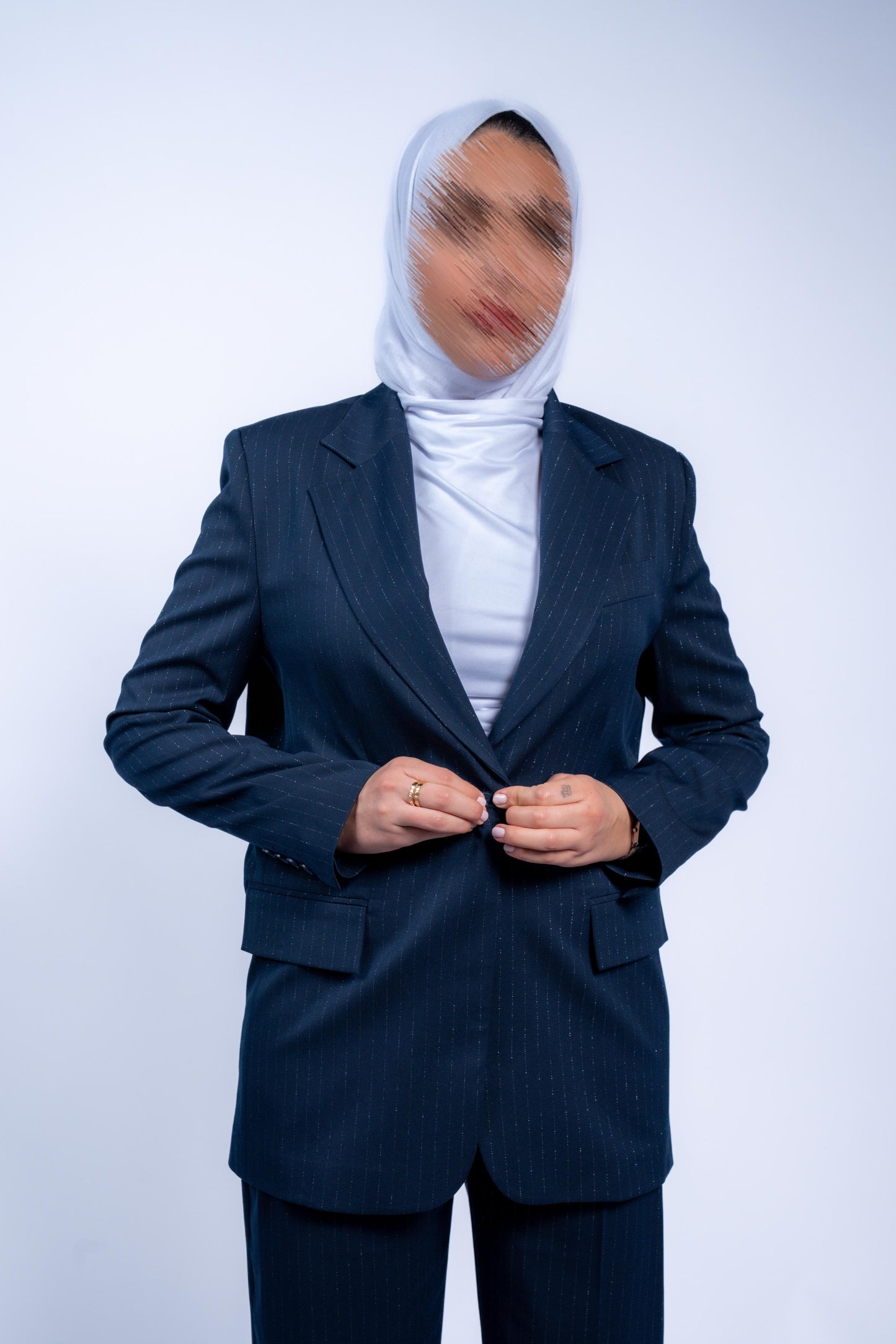 Glitter striped navy suit ✨