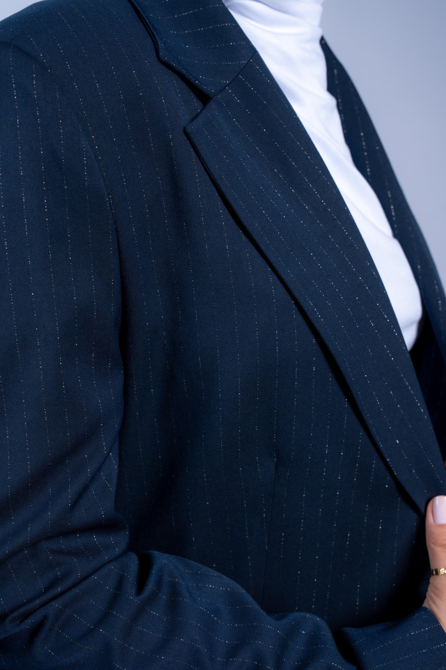 Glitter striped navy suit ✨