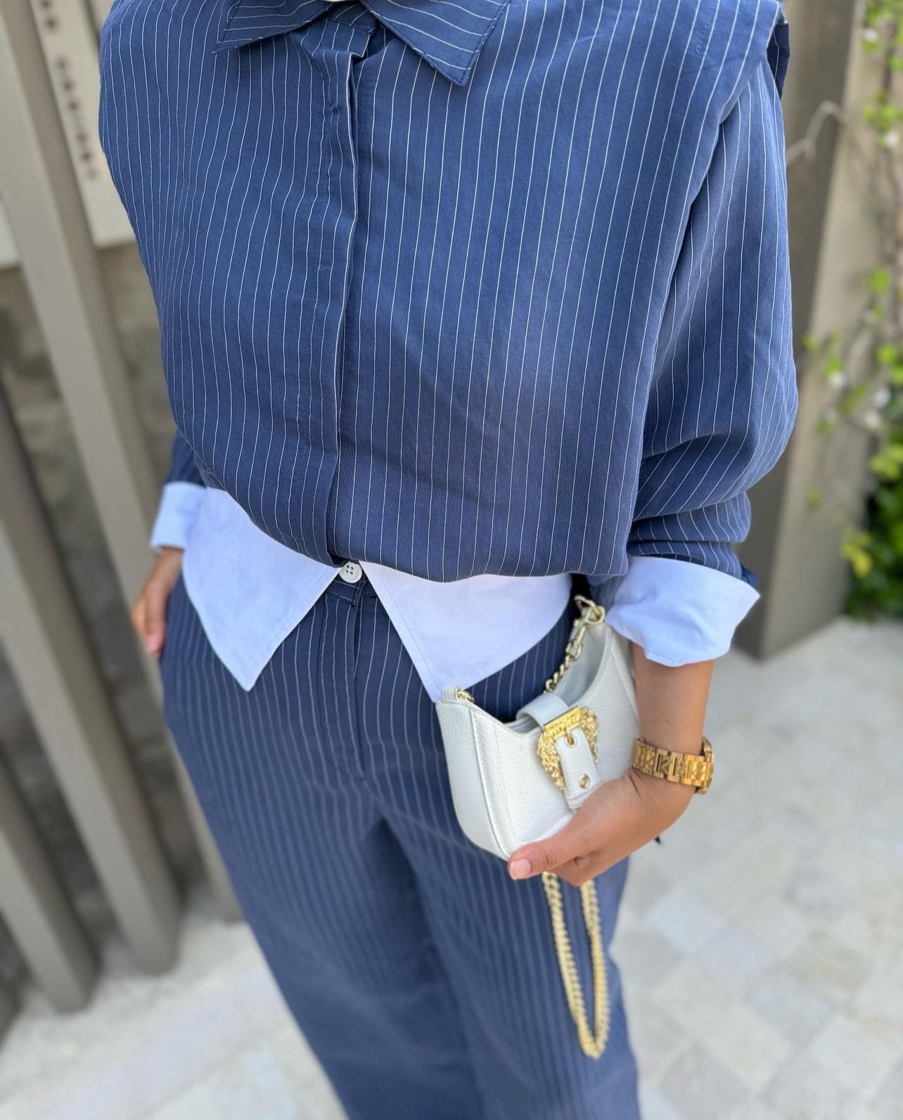 Navy striped casual set π