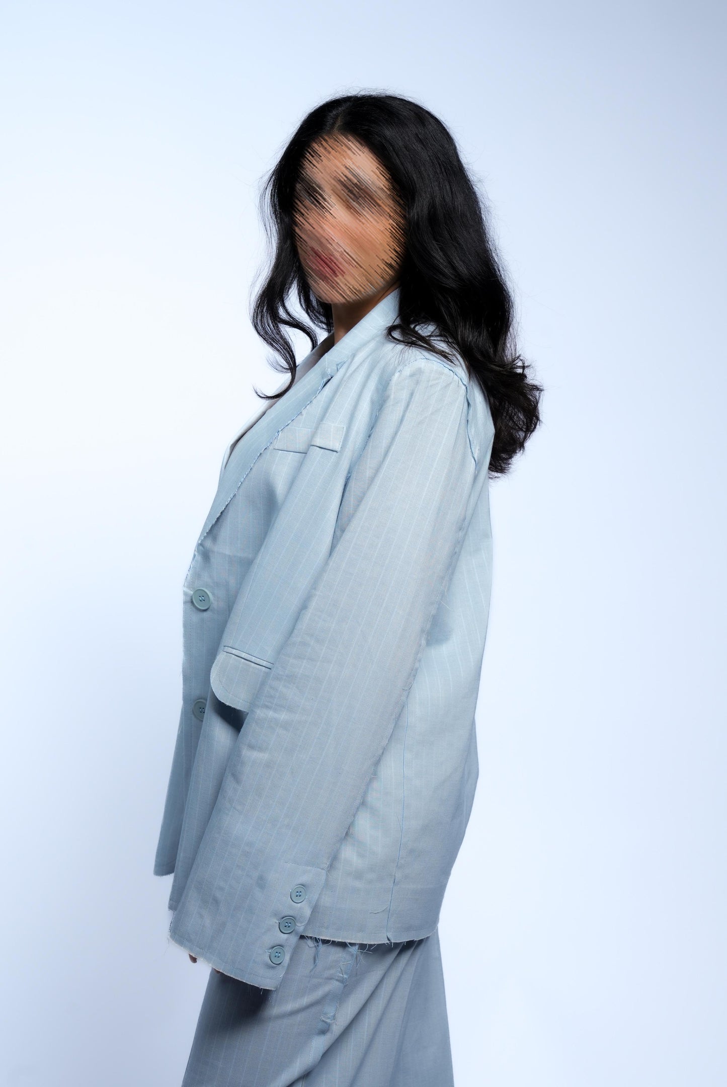 Trendy oversized blue suit 🩵